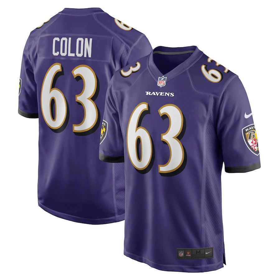 Men Baltimore Ravens 63 Trystan Colon Nike Purple Game Player NFL Jersey